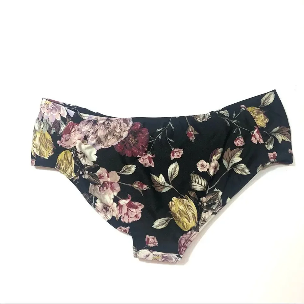 Rachel Roy Floral ruched side swim bikini bottom